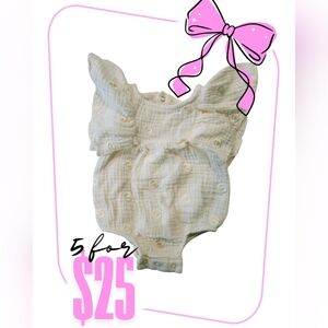 Cat & Jack Cream Ruffled Romper
